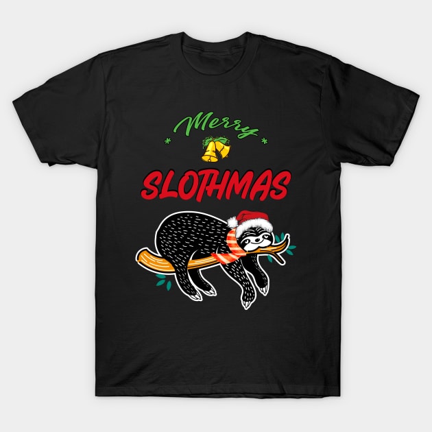 Merry Slothmas T-Shirt by MZeeDesigns